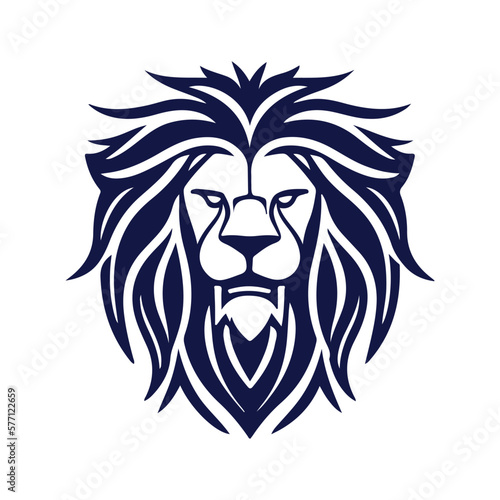 Lion head face logo silhouette black icon tattoo mascot hand drawn lion king silhouette animal vector illustration