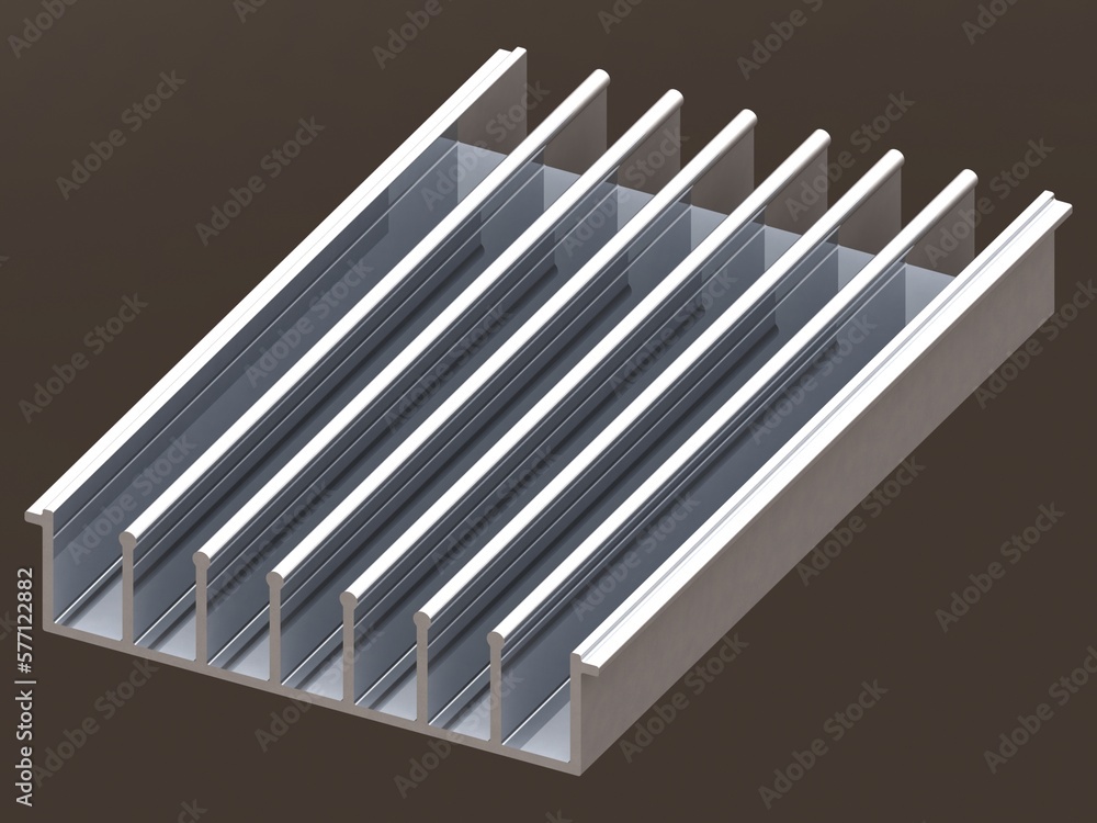Aluminum Extruded Heat Sink MOD:AL-05hs 3D Rendering Aluminum Extruded Heat Sink MOD:AL-05hs 3D Rendering