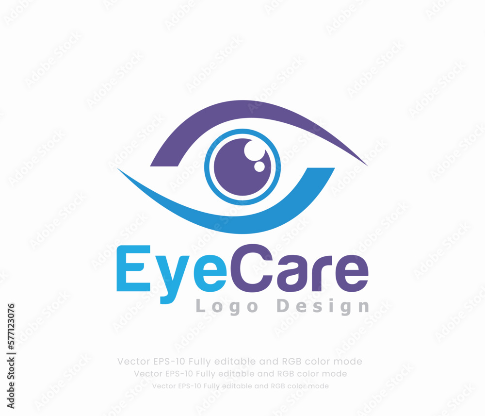 Logo for an eye care company that is blue and purple Logo for an eye care company that is blue and purple