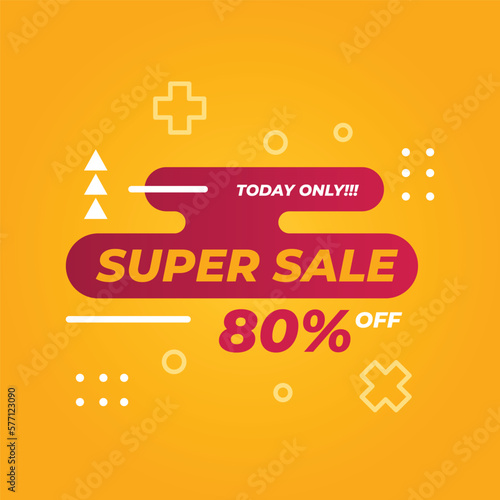 Super Sale Discount Banner Template. good for social media post and promotion.