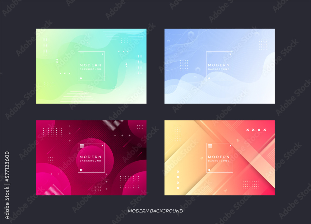 Modern background.4 Collection Set.Gradation. Geometric Effect EPS 10