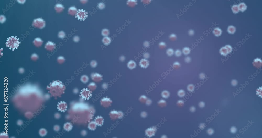 Animation of virus cells floating on blue background Animation of virus cells floating on blue background