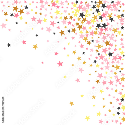 Glamour black pink gold stardust scatter wallpaper. Little stardust spangles Christmas decoration confetti. Dreams star dust illustration. Spangle elements greeting decor.