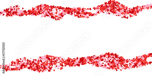 Papercut sweet heart shapes confetti background design. Valentine's Day decor. Postcard backdrop.