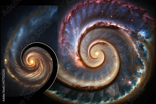 Spiral background illustration  abstract space pattern  AI generative.