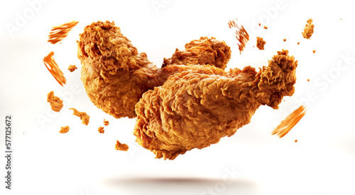 Foto Fresh piece of crispy fried chicken. Fast food. Generative ai