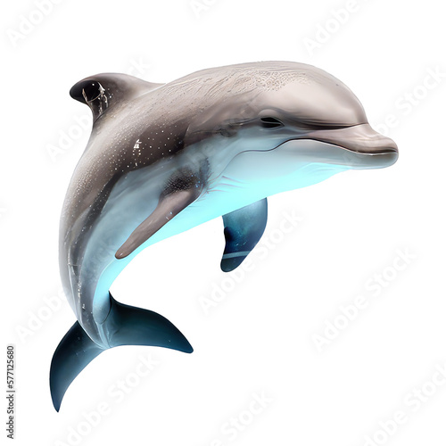 Print op canvas dolphin isolated on white background