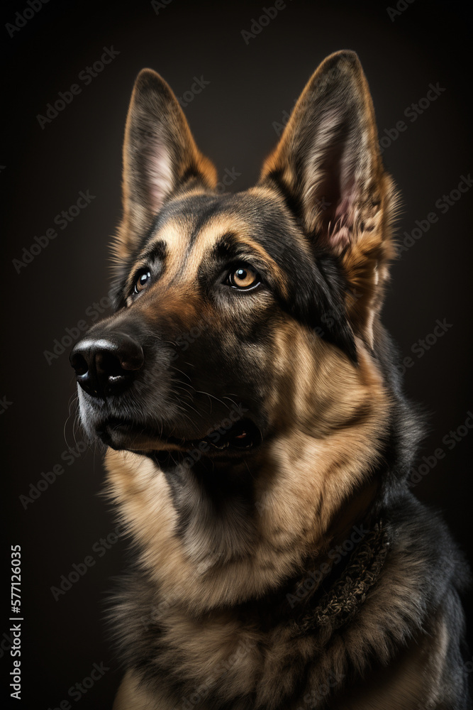german shepherd dog, portrait of german shepherd, generative ai