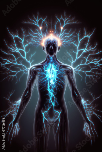 Spiritual Human Silhouette Neurons Neural Spirituality Exploring the Intersection of Mind and Soul Esoteric