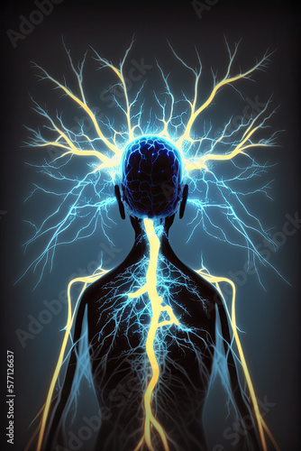Spiritual Human Silhouette Neurons Neural Spirituality Exploring the Intersection of Mind and Soul Esoteric
