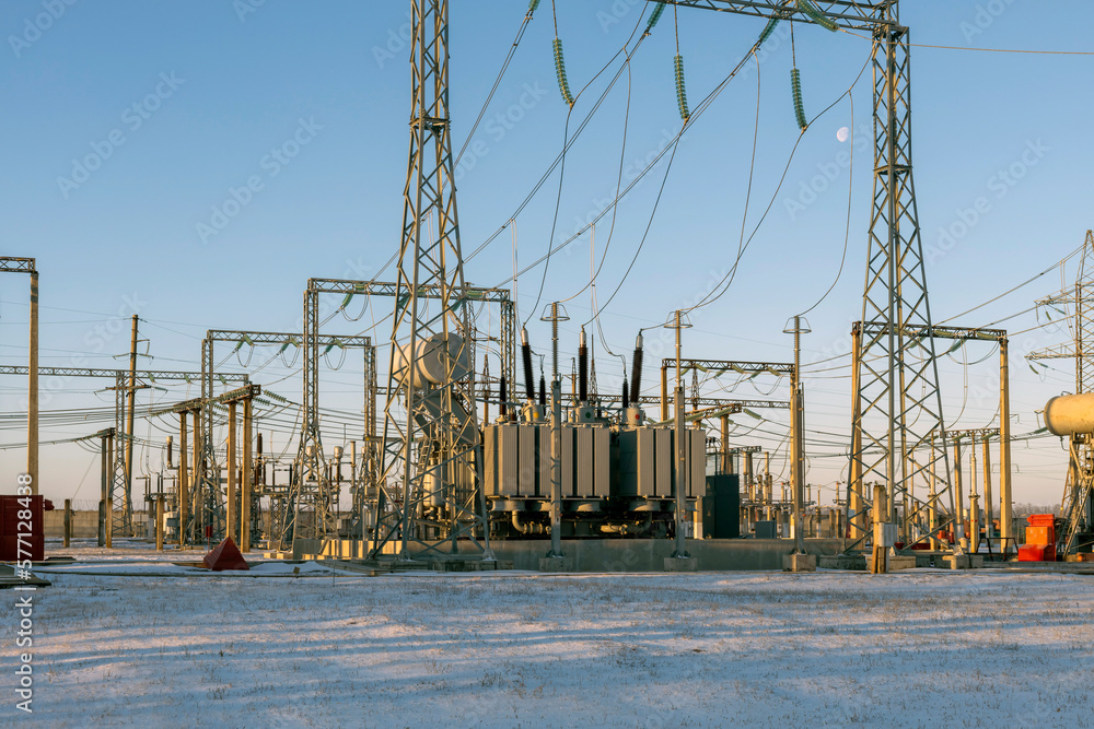 Transformer substation. Measuring current transformers, measuring