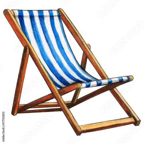 Fotografering Watercolor beach chair