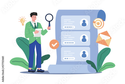 Business man report customer's feedback