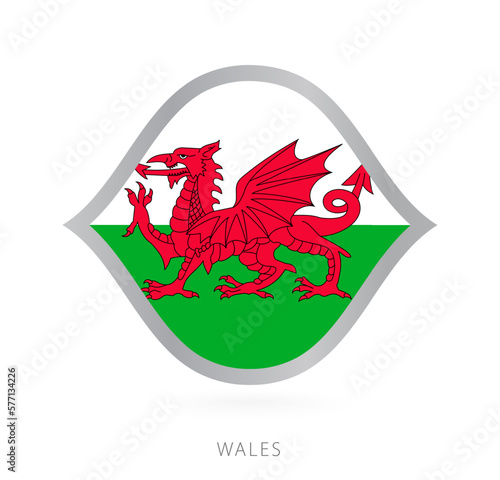 Wales national team flag in style for international basketball competitions.
