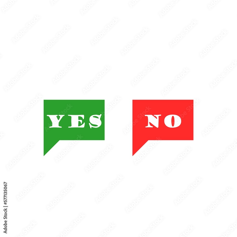 Selection button yes and no icon isolated on white background Selection button yes and no icon isolated on white background