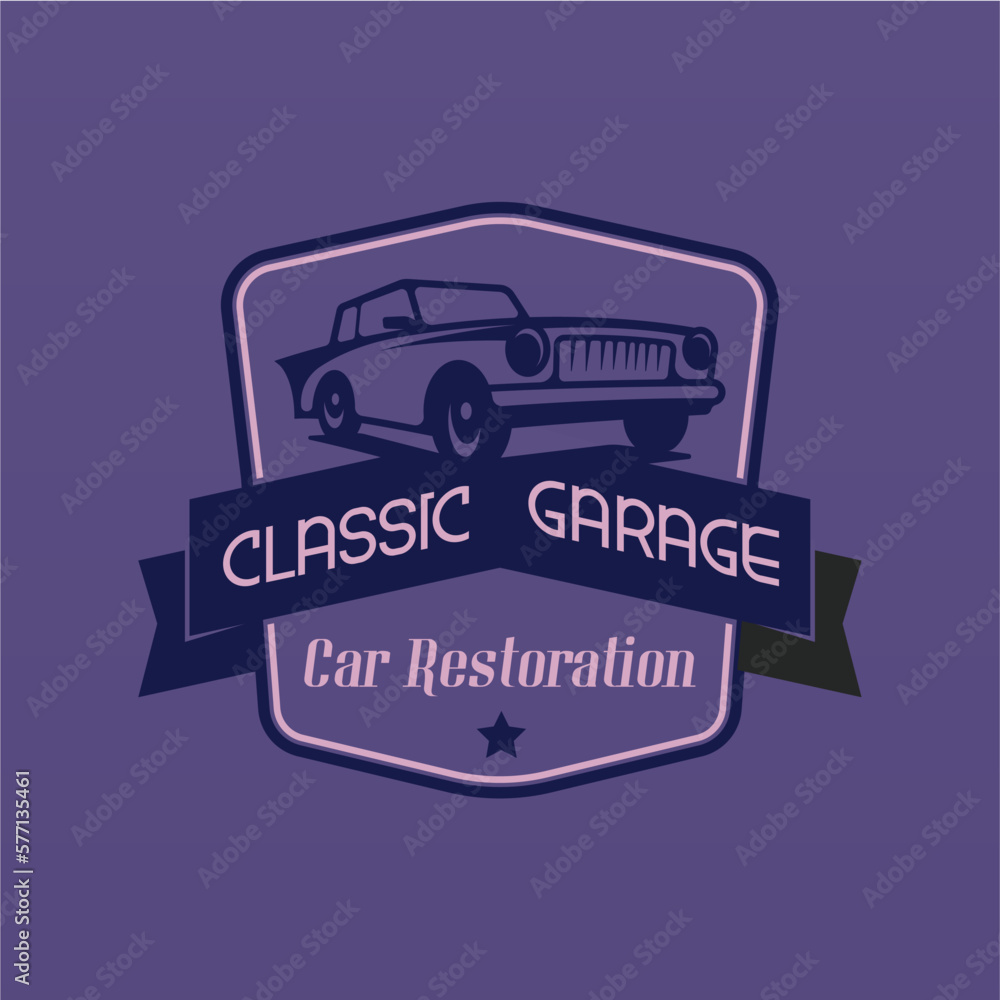 Retro car logo design. Vintage vehicle logo design concept. Retro