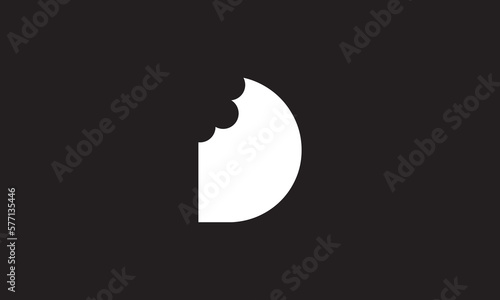 D bite letter logo. Unique attractive creative modern initial D logo with bites shape design