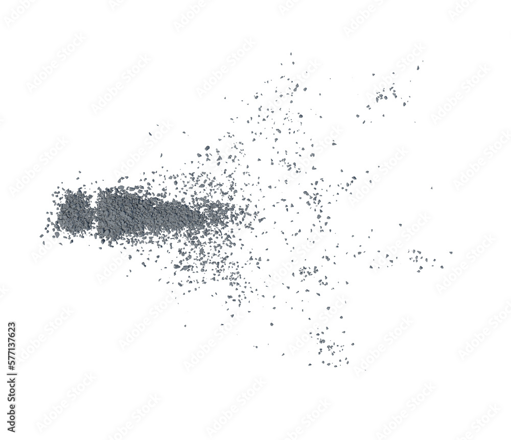 Obraz premium Concrete rock debris isolated transparent background 3d rendering