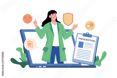 A doctor requesting an online prescription for convenience