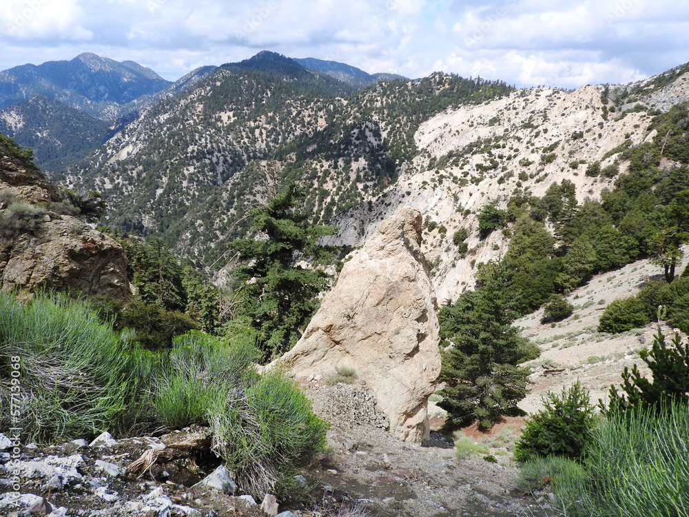The scenic beauty of the Angeles National Forest, San Gabriel Mountains, California.