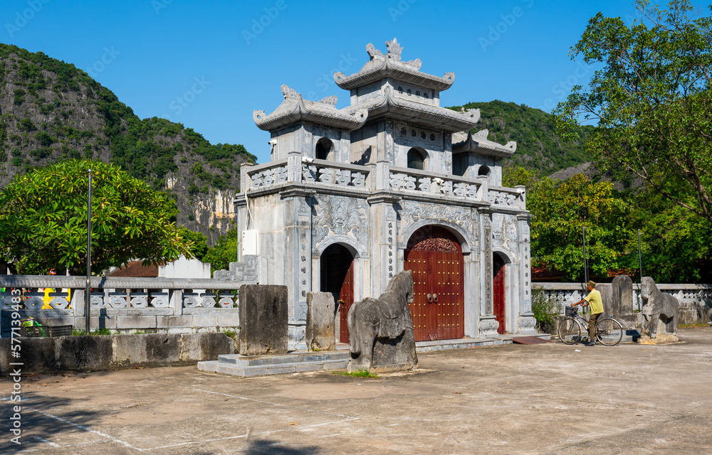 Northern Vietnam,  outer gate of the Den Thai Vi Temple part of tran An complex.