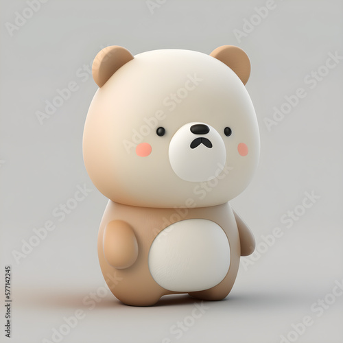Cute bear character design generative ai