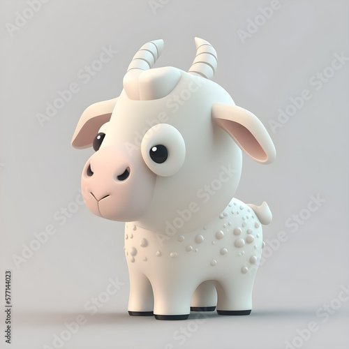 Cute goat character design generative ai