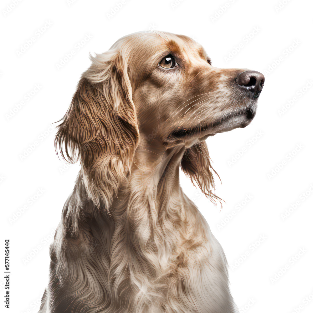 Dog portrait on transparent background. Generative AI.