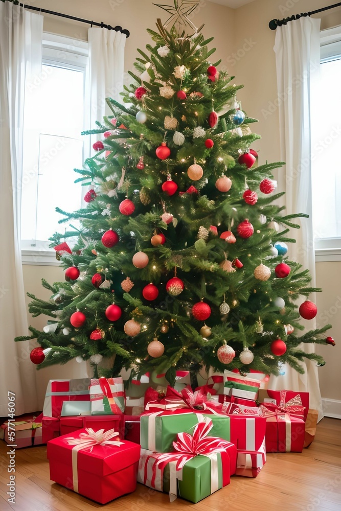 IA arbol de navidad con regalos, luces y otros objetos.
La magia de la Navidad en nuestro árbol