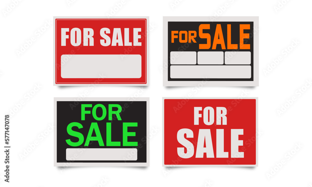 For Sale Signs on Transparent Background For Sale Signs on Transparent Background