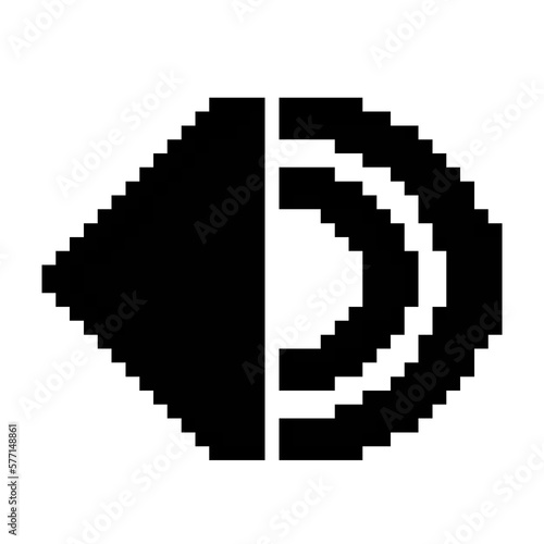 Volume button icon black-white vector pixel art icon 