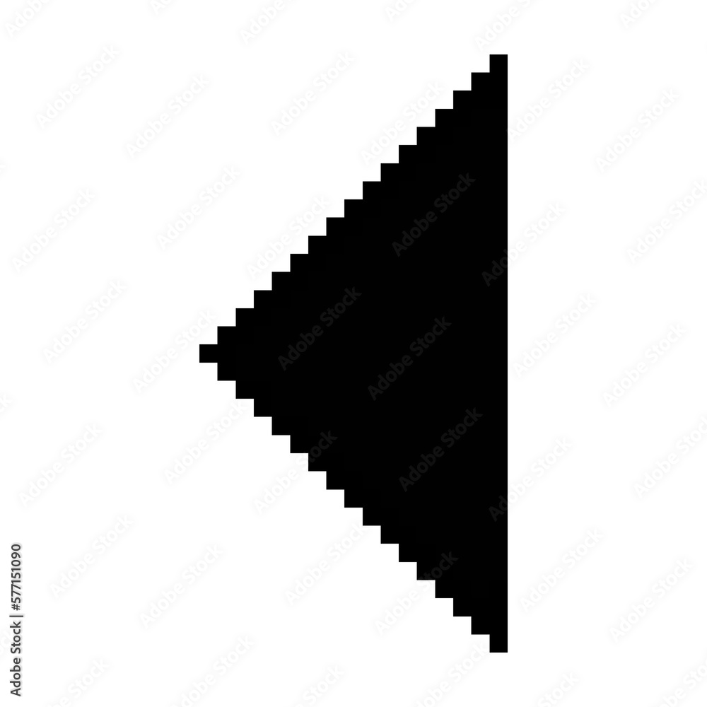 Play reverse button, left button icon black-white vector pixel art icon ...