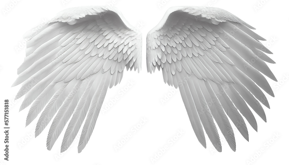 Angel wings isolated on white transparent background Stock Illustration ...
