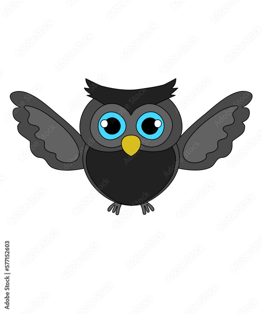 Obraz premium Cute Cartoon Owl