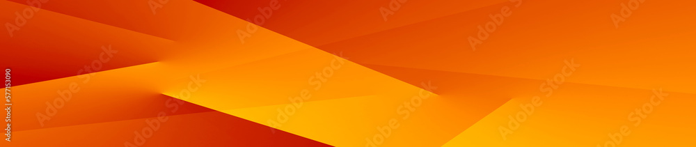 Yellow orange red brown abstract background for design. Geometric shapes. Triangles, squares, stripes, lines. Color gradient. Modern, futuristic. Bright. Web banner. Wide. Panoramic. 