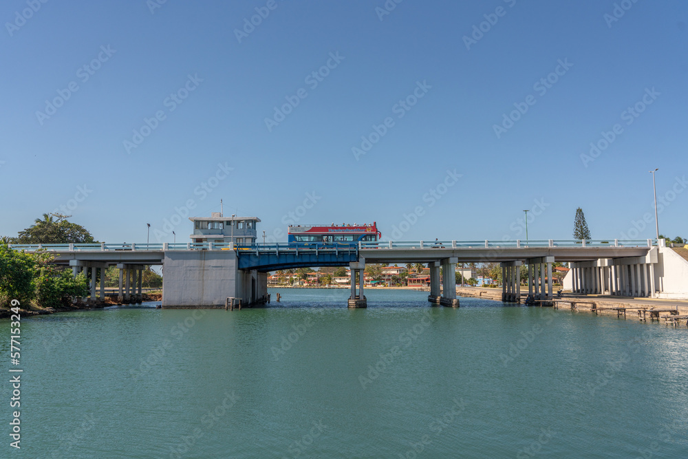 Varadero, Cuba - Feb. 23, Lifting bridge spanning the 