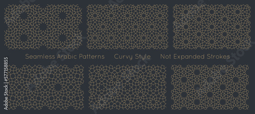Seamless geometric pattern in authentic arabian style. Not expanded strokes.