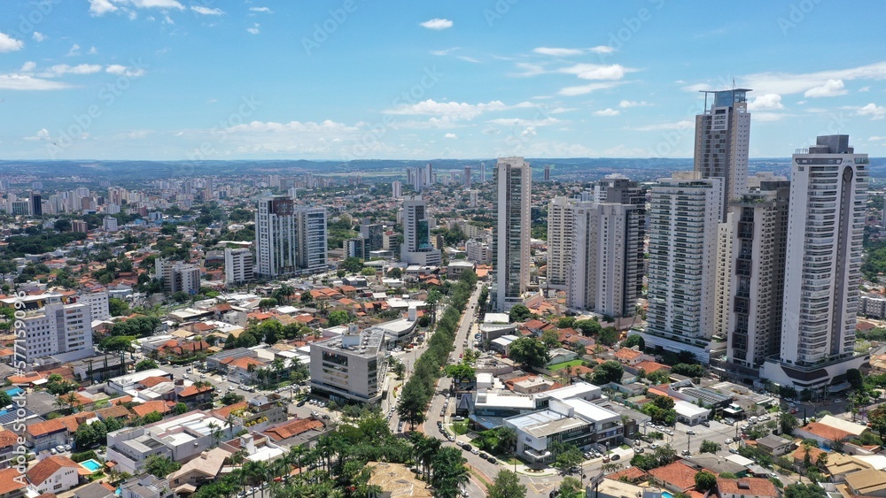 Obraz premium Wonderful panoramic view of Marista Neighborhood in the heart of Goiania in March, 2023. Goiania, Goias, Brazil
