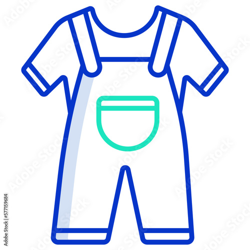 kids overalls dress icon