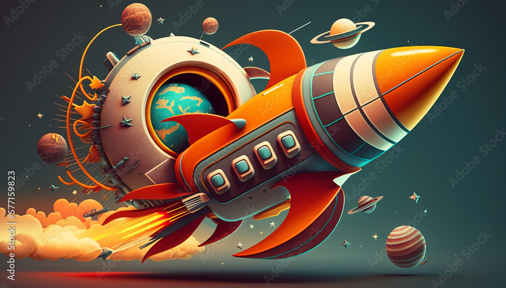 Science Fiction About Rockets 3d wallpaper. Vintage science fiction with retro space helmets and ...