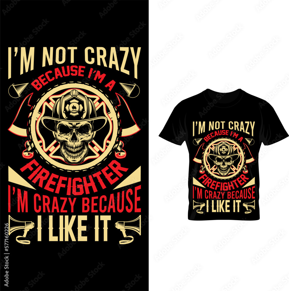 Fototapeta premium Vector firefighter t-shirt design