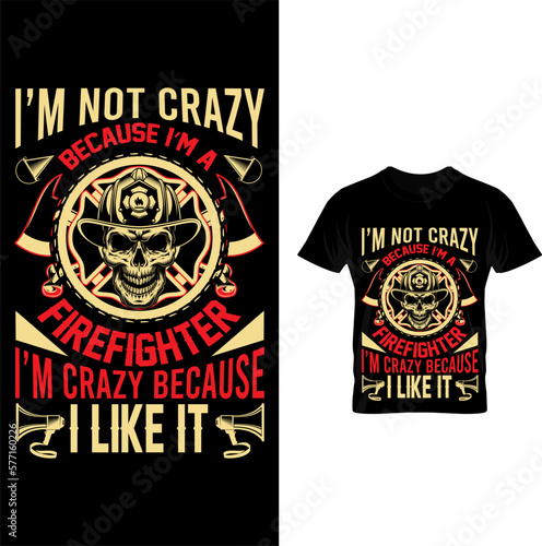 Vector firefighter t-shirt design