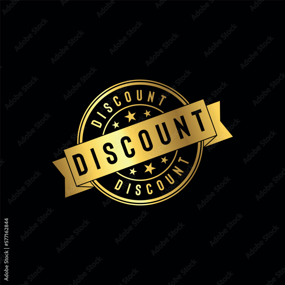 Fototapeta premium Discount Golden Stamp Seal Vector Template