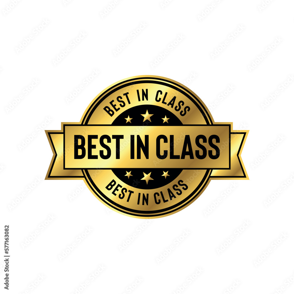 Fototapeta premium Best in Class Golden Stamp Seal Vector Template