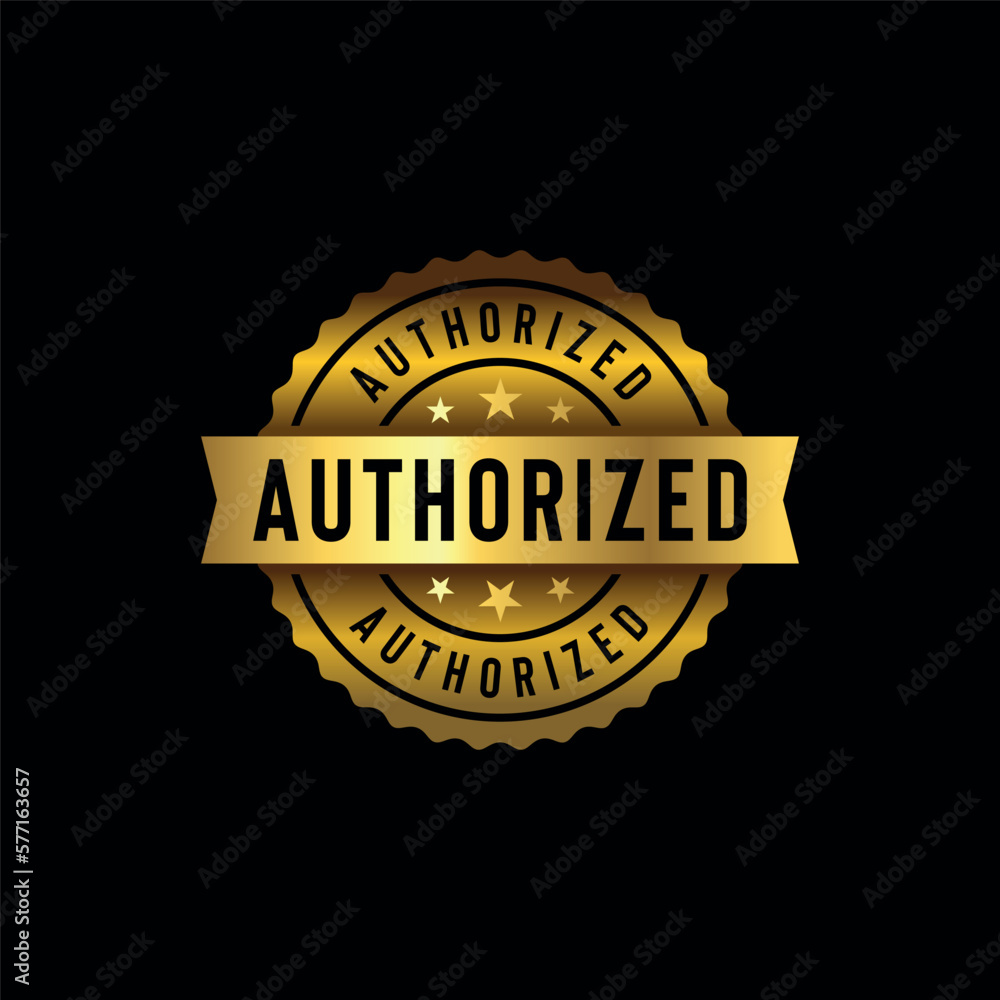Fototapeta premium Authorized Golden Stamp Seal Vector Template