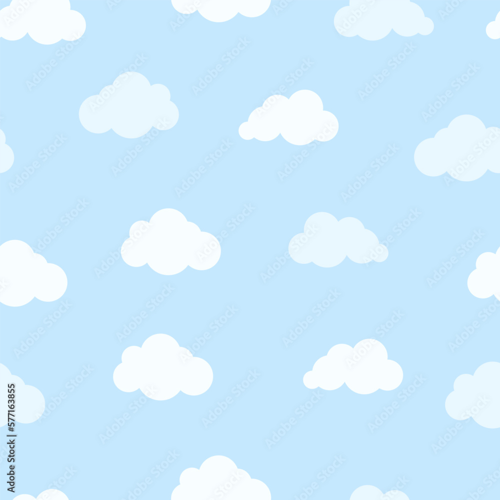 Cute sky cloud simple seamless pattern for kids baby children websites backgrounds wallpaper