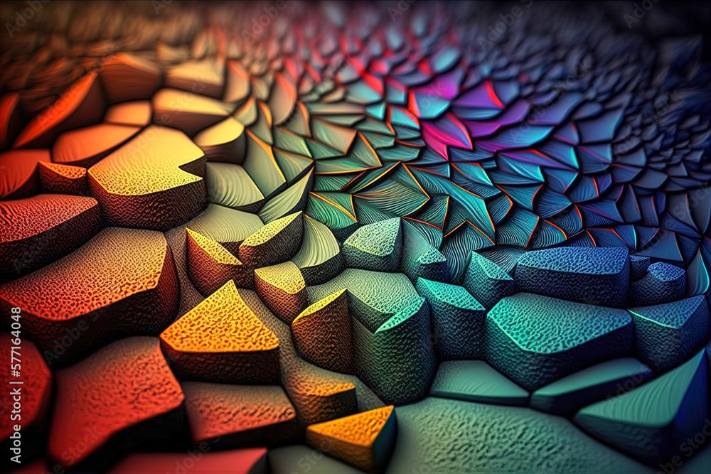 Fototapeta premium abstract colorful background with geometric pattern, generative ai