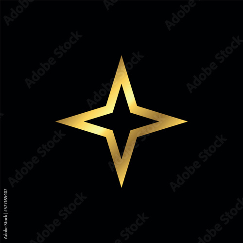 Gold Star Decorative Icon Vector Template