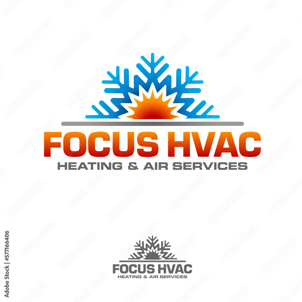 Sun and Snow Flake Symbol for Heating Cooling HVAC Logo Sun and Snow Flake Symbol for Heating Cooling HVAC Logo
