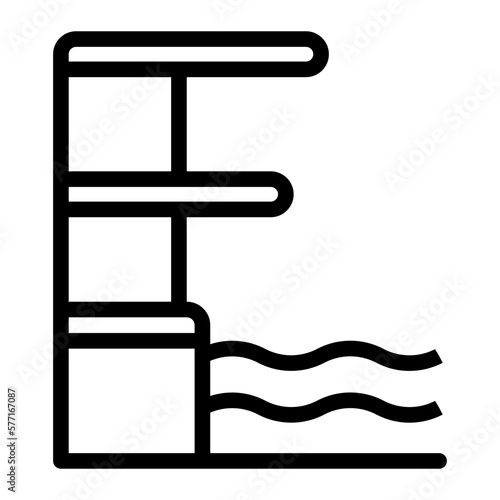diving platform sports line icon